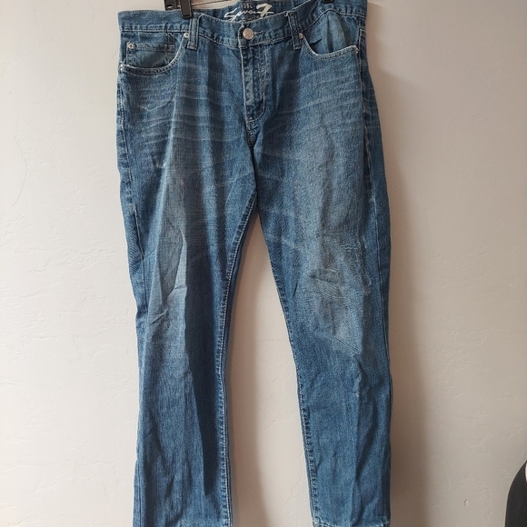 Seven7 Other - Seven 7 Blue Pants Denim Jeans Men Distressed Straight Fit Size 36